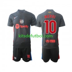 Equipación completa Niño FC Barcelona Lionel Messi 10 Camiseta de visitante 2024-2025 Manga Corta