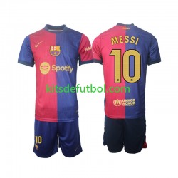Equipación completa Niño FC Barcelona Lionel Messi 10 Camiseta de local 2024-2025 Manga Corta