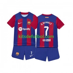 Equipación completa Niño FC Barcelona Ousmane Dembele 7 Camiseta de local 2023-2024 Manga Corta