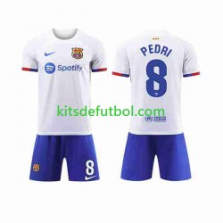 Equipación completa Niño FC Barcelona Pedri 8 Camiseta de visitante 2023-2024 Manga Corta