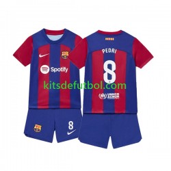 Equipación completa Niño FC Barcelona Pedri 8 Camiseta de local 2023-2024 Manga Corta