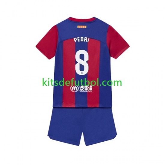 Equipación completa Niño FC Barcelona Pedri 8 Camiseta de local 2023-2024 Manga Corta