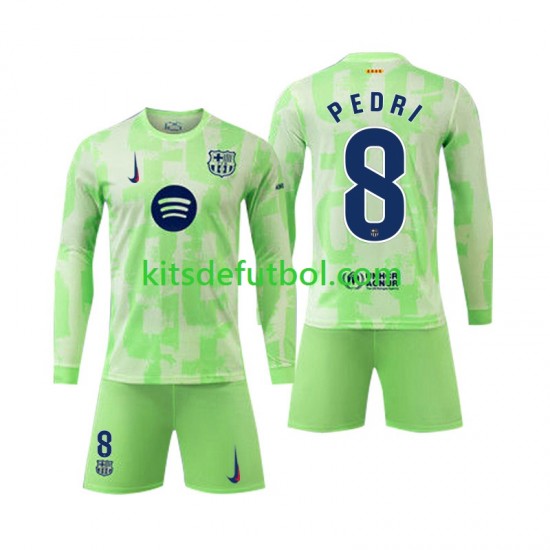 Equipación completa Niño FC Barcelona Pedri 8 Camiseta alternativa 2024-2025 Manga Larga