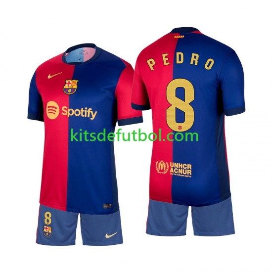Equipación completa Niño FC Barcelona Pedro 8 Camiseta de local 2024-2025 Manga Corta