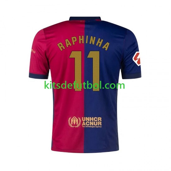 FC Barcelona RAPHINHA 11 Hombre Camiseta de local 2024-2025 Manga Corta