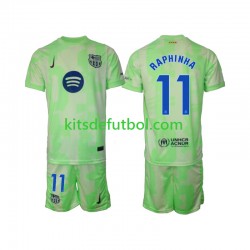 Equipación completa Niño FC Barcelona Raphinha 11 Camiseta alternativa 2024-2025 Manga Corta