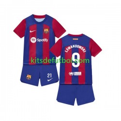 Equipación completa Niño FC Barcelona Robert Lewandowski 9 Camiseta de local 2023-2024 Manga Corta