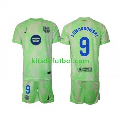 Equipación completa Niño FC Barcelona Robert Lewandowski 9 Camiseta alternativa 2024-2025 Manga Corta