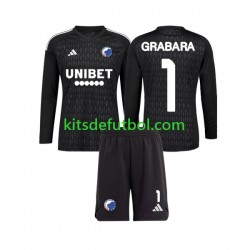 Equipación completa Niño FC Copenhagen Portero GRABARA 1 Camiseta de visitante 2023-2024 Manga Larga