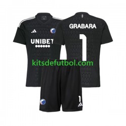 Equipación completa Niño FC Copenhagen Portero GRABARA 1 Camiseta de visitante 2023-2024 Manga Corta