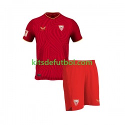 Equipación completa Niño Sevilla FC Camiseta de visitante 2023-2024 Manga Corta
