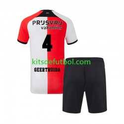 Equipación completa Niño Feyenoord Rotterdam Lutsharel Geertruida 4 Camiseta de local 2024-2025 Manga Corta