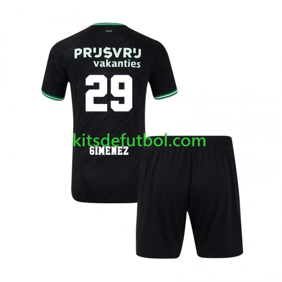 Equipación completa Niño Feyenoord Rotterdam Santiago Gimenez 29 Camiseta de visitante 2024-2025 Manga Corta