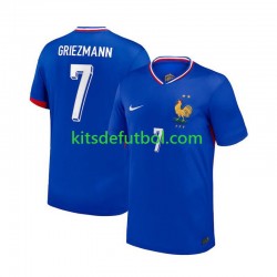 Francia Antoine Griezmann 7 Euro 2024 Hombre Camiseta Azul de local Manga Corta