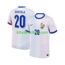 Francia Bradley Barcola 20 2024 Hombre Camiseta de visitante Manga Corta