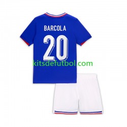 Equipación completa Niño Francia Bradley Barcola 20 2024 Camiseta de local Manga Corta