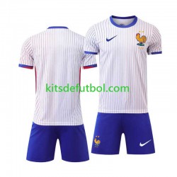 Equipación completa Niño Francia Euro 2024 Camiseta de visitante Manga Corta