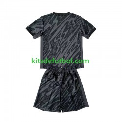 Equipación completa Niño Francia Portero Euro 2024 Camiseta Negro de visitante Manga Corta