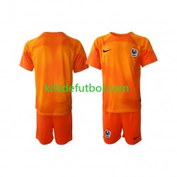 Equipación completa Niño Francia Portero World Cup 2022 Camiseta de visitante Manga Corta