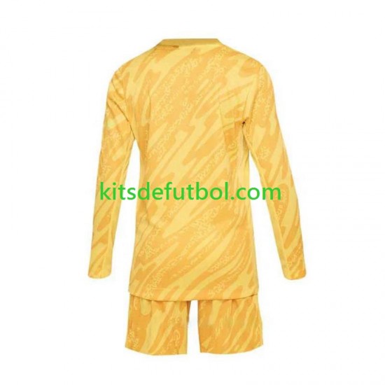 Equipación completa Niño Francia Portero Euro 2024 Camiseta Amarillo de local Manga Larga