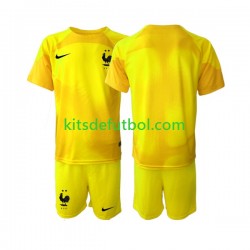 Equipación completa Niño Francia Portero World Cup 2022 Camiseta alternativa Manga Corta