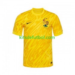 Francia Portero Euro 2024 Hombre Camiseta Amarillo de local Manga Corta