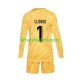 Equipación completa Niño Francia Portero Hugo Lloris 1 Euro 2024 Camiseta Amarillo de local Manga Larga