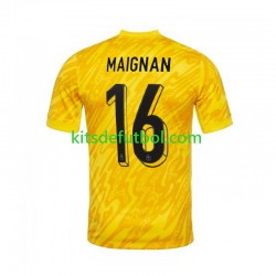 Francia Portero MAIGNAN 16 Euro 2024 Hombre Camiseta Amarillo de local Manga Corta