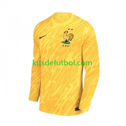 Francia Portero Euro 2024 Hombre Camiseta Amarillo de local Manga Larga
