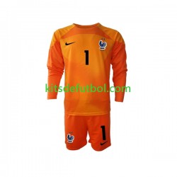 Equipación completa Niño Francia Portero Hugo Lloris 1 World Cup 2022 Camiseta de visitante Manga Larga