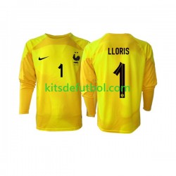 Francia Portero Hugo Lloris 1 World Cup 2022 Hombre Camiseta alternativa Manga Larga