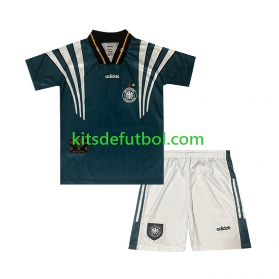Equipación completa Niño Alemania Retro 1996 Camiseta de visitante Manga Corta