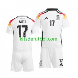 Equipación completa Niño Alemania Florian Wirtz 17 Euro 2024 Camiseta de local Manga Corta