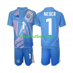 Equipación completa Niño Alemania Portero Manuel Neuer 1 Camiseta Cuarta 2024-2025 Manga Corta
