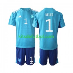 Equipación completa Niño Alemania Portero Manuel Neuer 1 World Cup 2022 Camiseta de local Manga Corta
