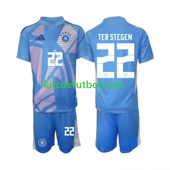 Equipación completa Niño Alemania Portero Ter Stegen 22 Camiseta Cuarta 2024-2025 Manga Corta