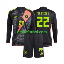 Equipación completa Niño Alemania Portero Ter Stegen 22 Euro 2024 Camiseta de local Manga Larga