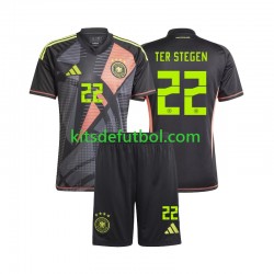 Equipación completa Niño Alemania Portero Ter Stegen 22 Euro 2024 Camiseta de local Manga Corta