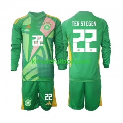 Equipación completa Niño Alemania Portero Ter Stegen 22 Camiseta alternativa 2024-2025 Manga Larga