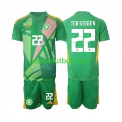 Equipación completa Niño Alemania Portero Ter Stegen 22 Camiseta alternativa 2024-2025 Manga Corta