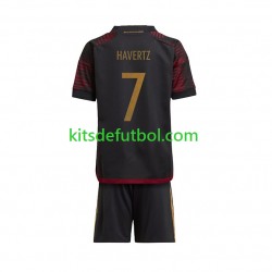 Equipación completa Niño Alemania Havertz 7 World Cup 2022 Camiseta de visitante Manga Corta
