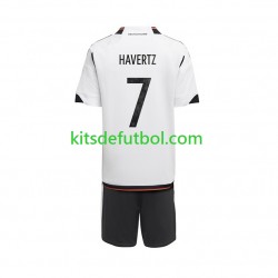Equipación completa Niño Alemania Havertz 7 World Cup 2022 Camiseta de local Manga Corta