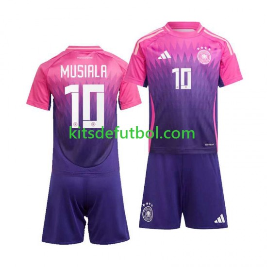 Equipación completa Niño Alemania Jamal Musiala 10 Euro 2024 Camiseta de visitante Manga Corta