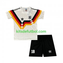 Equipación completa Niño Alemania Klinsmann 18 Retro 1990 Camiseta de local Manga Corta