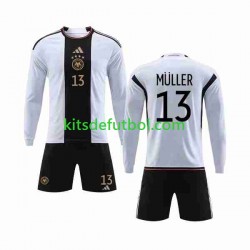 Equipación completa Niño Alemania MULLER 13 World Cup 2022 Camiseta de local Manga Larga