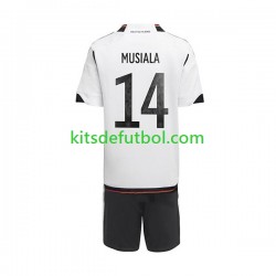 Equipación completa Niño Alemania Musiala 14 World Cup 2022 Camiseta de local Manga Corta