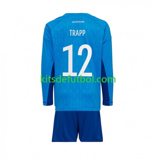 Equipación completa Niño Alemania Portero TRAPP 12 World Cup 2022 Camiseta de local Manga Larga