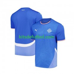 Islandia 2024 Hombre Camiseta Azul de local Manga Corta