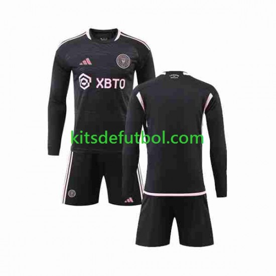 Equipación completa Niño Inter Miami Camiseta de visitante 2023-2024 Manga Larga