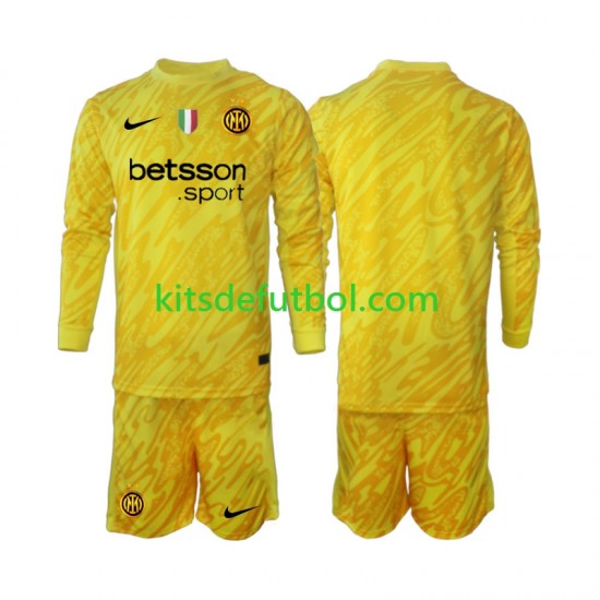 Equipación completa Niño Inter Milan Portero Camiseta de visitante 2024-2025 Manga Larga